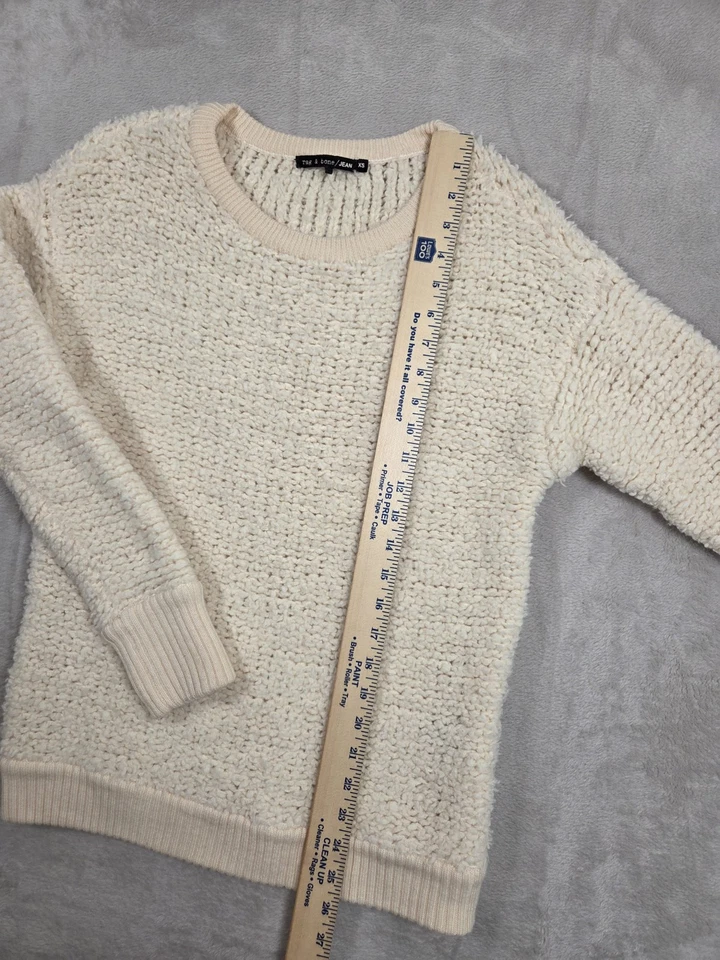 Suéter feminino texturizado mistura de lã Sherpa pano e osso XS - Imagem 4 de 4