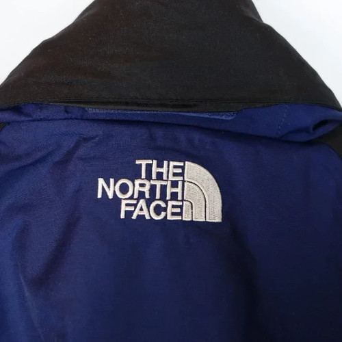 Vintage The North Face Hyvent Blue & Black Embroidered Jacket w/ Hood, Size 2XL - Picture 9 of 16
