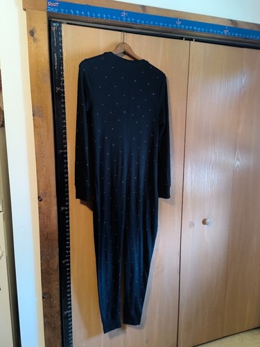Victoria’s Secret PINK Black Bling Sequin Logo Thermal One Piece PJ Size XXL - Picture 3 of 10