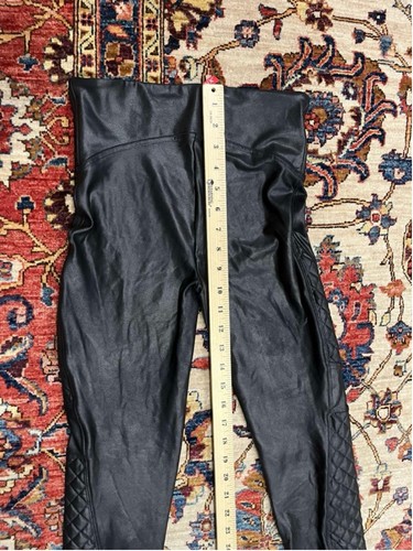 Spanx Women's Moto Shiny Pull On Faux Leather Leggings Size Small Petite - Picture 9 of 11