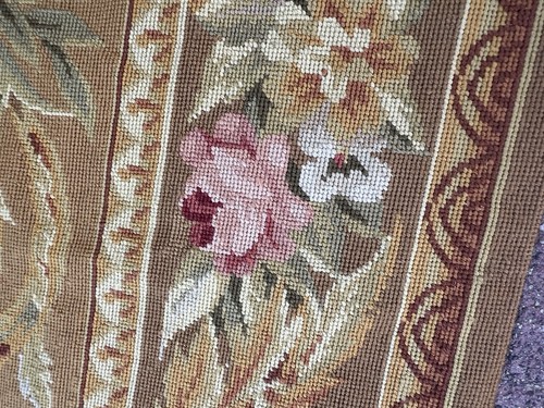 Vintage Aubusson Teppich Handgefertigt Französischer Teppich Nadelspitze Rug 6x9 ft - Bild 4 von 14