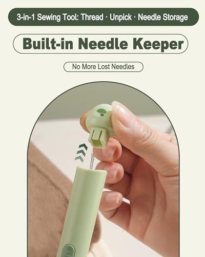 Upgrade 3 in 1 Automatischer Nadeleinfädler Nahttrenner Werkzeug mit Nadelaufbewahrung, - Bild 3 von 7