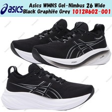 Asics WMNS Gel-Nimbus 26 Wide Black Graphite Grey 1012B602-001 Damen Gr.