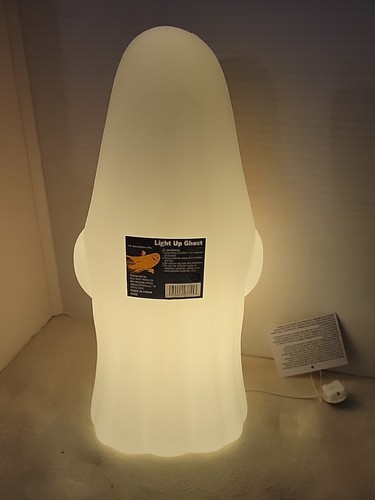 Halloween Blow Mold LED Ghost Holding Pumpkin 12" Battery Operated New - Bild 3 von 8