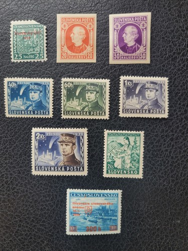 Slovakia #28a / #J20 + Czech. #254A MNH, 17 Diff 1939-41, Scott Value $ 18.65