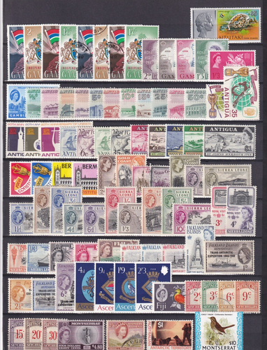 Auswahl von 140+ Commonwealth QE2 Briefmarken A-Z bis 10 $ postfrisch/gebraucht