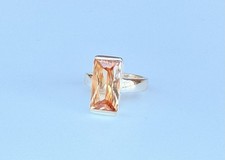 Ring Silber 925 mit orangen braunen Stein wie...