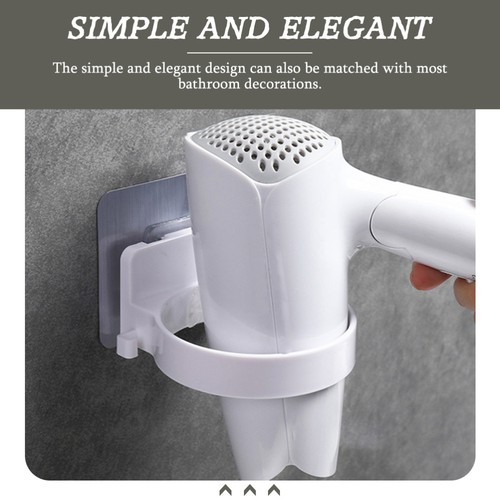 4 Stück Haartrockner Aufbewahrung Regal ABS Wandmontage Badezimmer Werkzeug Organizer - Bild 9 von 12