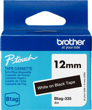 ORIGINAL Brother Nastro Bianco su nero Btag-335 Btag-335