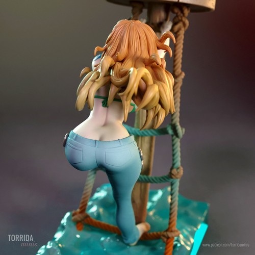 Figura Fan Art de Una Pieza Comisión de Prueba de Artista Gato Ladrón Nami, Navegador Pirata - Imagen 7 de 10