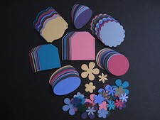 120pc RICH REGAL Stampin Up Cardstock Punch Tags  Flowers Style B