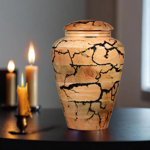 Handmade Mango Wood Cremation Urn For Human Ashes Large Memorial Keepsake Urn - Picture 3 of 6