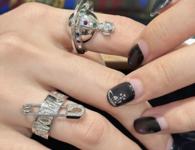 Vivienne Westwood Vernon safety pin logo Saturn orb ring