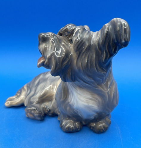 DAHL JENSEN DENMARK PORCELAIN SKYE TERRIER DOG FIGURINE SITTING, MODEL 1103 - Picture 5 of 11