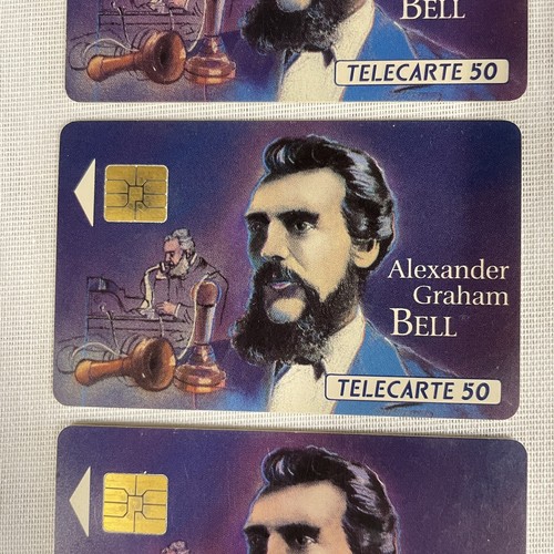 Telecarte 50 Telephone Card Alexander Graham Bell Bundle x3 Great Condition - Picture 3 of 8