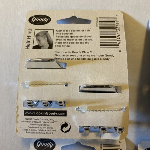 Goody Claw Hair Clips - 2-Count: Silver, Clear, Brwn, Blk (4 Diff.) New 2000 A5 - Picture 8 of 10