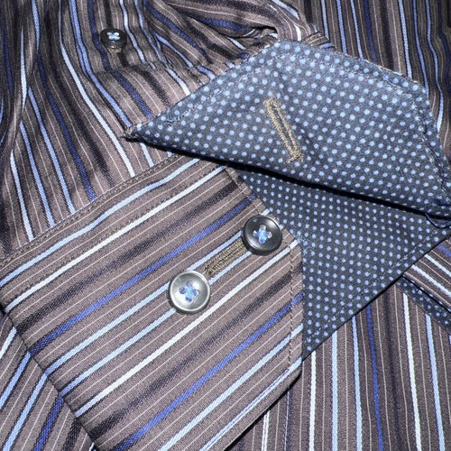 TAILORBYRD Shirt Mens Large L Multi Color Striped Button Up Long Sleeve Cotton - Picture 5 of 14