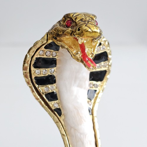 Lujosa caja de baratijas de joyería en forma de serpiente con cristales - Símbolo de 2025 - Imagen 6 de 10