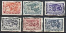 Greece 1943 Sc# C61-66 Airmail set Apeliotes Zephyrus Boreas Eurus Skiron MNH