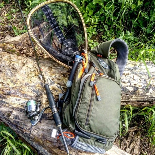Fly Fishing Sling Bag With Fly Patch Big Storage Fishing Sling Chest Pack - Photo 34 sur 36