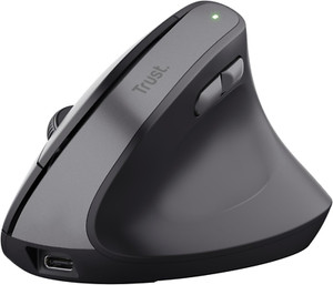 Trust Yuno Mouse Verticale Wireless Ricaricabile Ergonomico 6 Pulsanti Nero