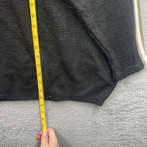 Men’s Monsieur By Givenchy Knit Jumper Size XL Grey Vintage Striped Y2K Baggy - Picture 6 of 9