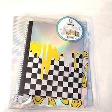 4 Pc Set Ustyle Bundle Metallic Smiley Folder Binder Notebook Composition Book