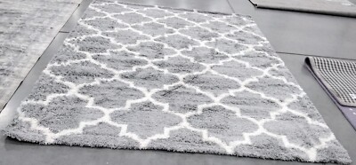 GREY / CREAM 8' X 10' Back Stain Rug, Reduced Price 1172755011 FNT818G-8