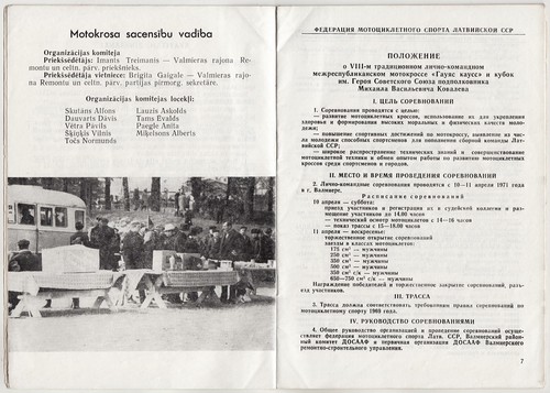 LETTLAND 8. Traditionelles Motorradrennen Gaujas Kauss CUP PROGRAMM Valmiera 1971 - Bild 4 von 5