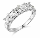 14k White Gold Simulated Size 6.5 Wedding Band 2.70Ct Diamond Anniversary Ring