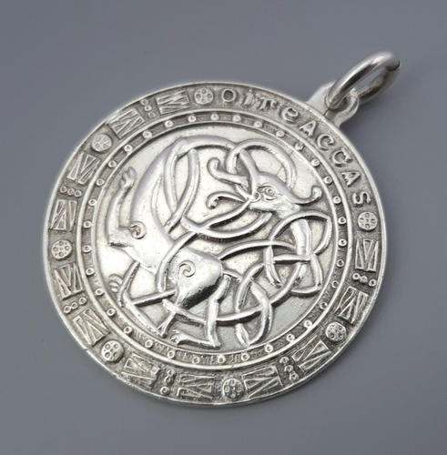 VINTAGE SOLID SILVER IRISH CELTIC POCKET WATCH FOB OIREACHTAS MEDAL DUBLIN 1961 - Picture 10 of 24