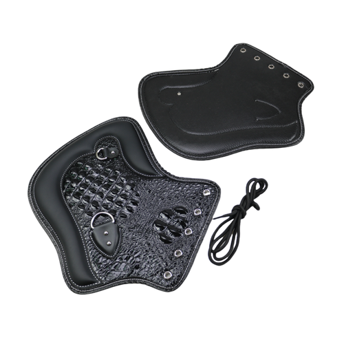 Black PU Leather Heat Shield Deflectors Motorcycle for Harley Dyna 883 1200 - Picture 3 of 3