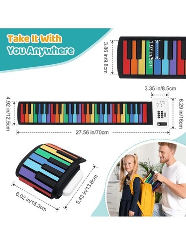 49-Tasten Kinder Keyboard E Piano, Uverbon Tragbare Kinder Klavier mit Lustigen - Bild 5 von 7