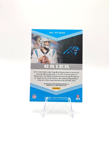 Will Grier 2019 Panini Plates & Patches Patch Trio SP /99 #PT-WGR Panthers - Picture 2 of 2