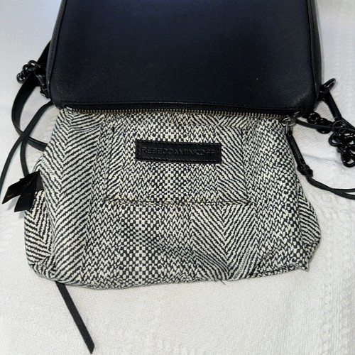 Rebecca Minkoff Gray Leather Purse Heavy Silver Chain Leather Shoulder Strap - Picture 12 of 16