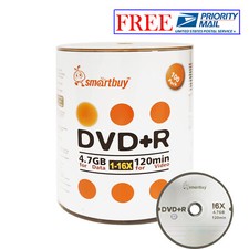 100 Pack Smartbuy 16X DVD R DVDR 4.7GB Logo Top Data Video Blank Recordable Disc