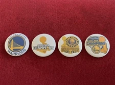 Golden State Warriors GSW NBA Finals Champions 4 x 1.75" pin-back buttons