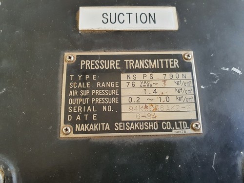 NAKAKITA SEISAKUSHO NSPS790N PRESSURE TRANSMITTER 76VAC cmHg ~ 3 kgf/cm2 - Picture 6 of 10