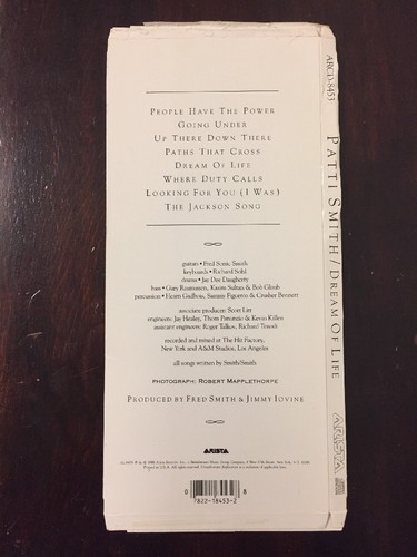 Vintage 1980s Patti Smith Dream Of Life Empty CD Longbox Only No Disc 1988 80s - Picture 4 of 6