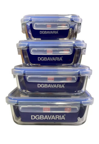 Contenitori Rettangolari In Vetro Con Coperchio Ermetico Per Alimenti set 4 pz. - Foto 3 di 7