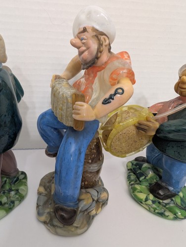Lote De 4 Figuras De Colección RARAS Zelezny Brod Sklo Arte Vidrio Hechas a Mano Musicales Hombres - Imagen 11 de 16