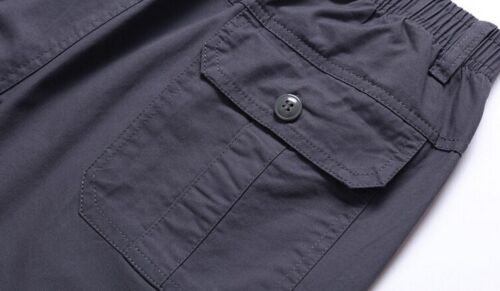 Spring Men Business Khakis Pants Waist Work Chino Straight Leg Trousers Formal - Picture 14 of 20