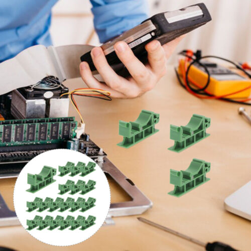 20pcs DIN Rail Carrier Clips PCB Mounting Bracket Holder Control Board Adapter - Foto 3 di 11