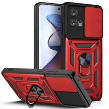 For Motorola Moto X30 Pro Shockproof Ring Stand Armor Case + Screen Protector
