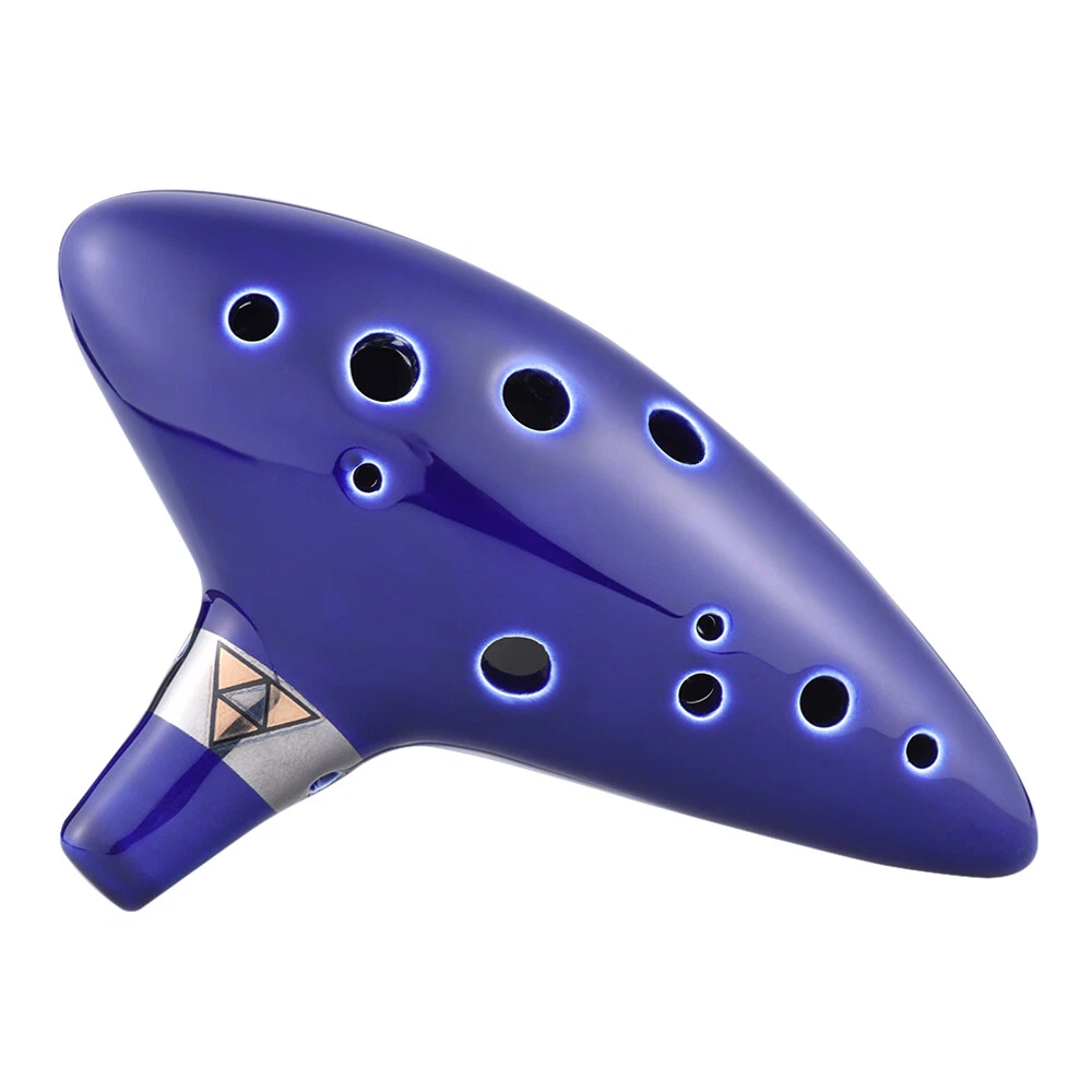 12 Hole Ocarina Ceramic Alto C Vessel Flute Wind Instrument Legend of E5T7