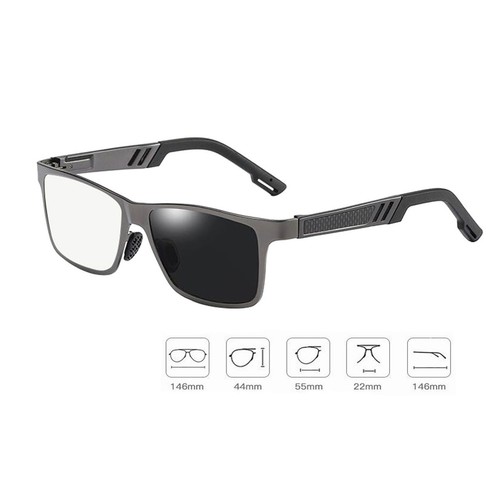 Aluminum-magnesium Men Transition Photochromic Nearsighted Glass Negative - Picture 7 of 18