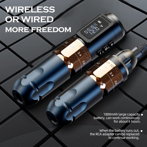 Ambition Wireless Tattoo Machine Rotary Cartridge Pen 1800mAh Stroke 2.0-4.0mm - Foto 11 di 30