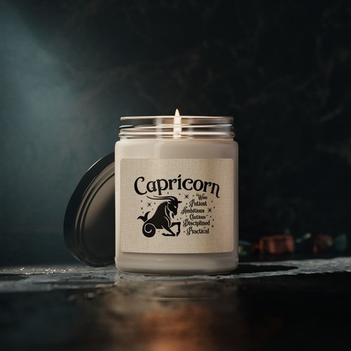 Capricorn Sign - Lidded Scented Candle - Astrological Gifts - Zodiac Decor - Picture 16 of 51
