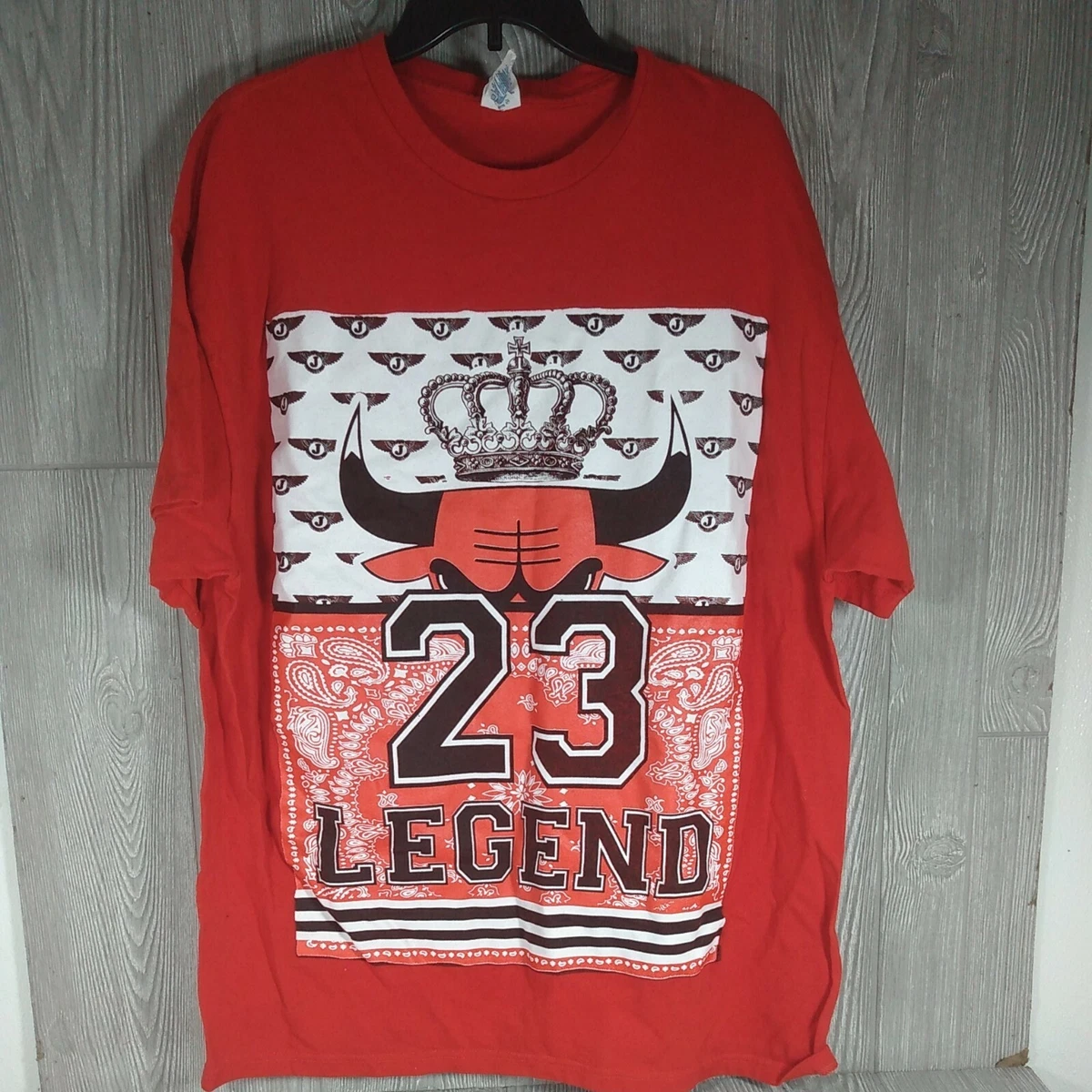 (EXTREMELY RARE) Vintage Michael Jordan Chicago Bulls Red 23 Legend 2XL  T-shirt