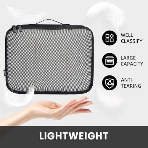Packing Cubes Luggage Packing Organizers for Travel Accessories () 6 Set Black - Imagen 2 de 8